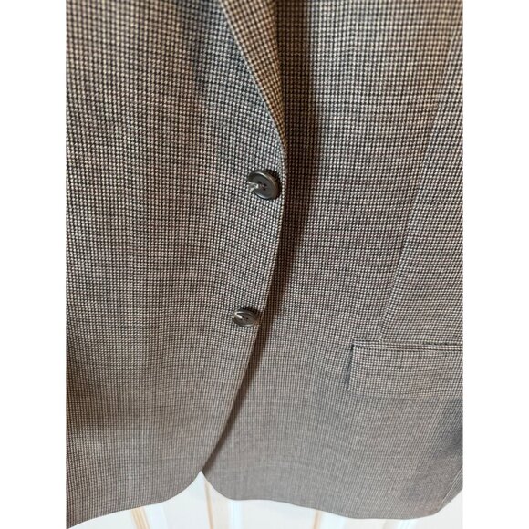 Lauren Ralph Lauren Men Wool Blazer Jacket Gray Houndstooth Pattern 2-Button 48R - Picture 14 of 15